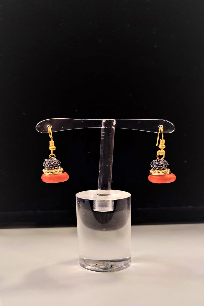 Κρεμαστα σκουλαρικια με ημιπολυτιμους λιθους