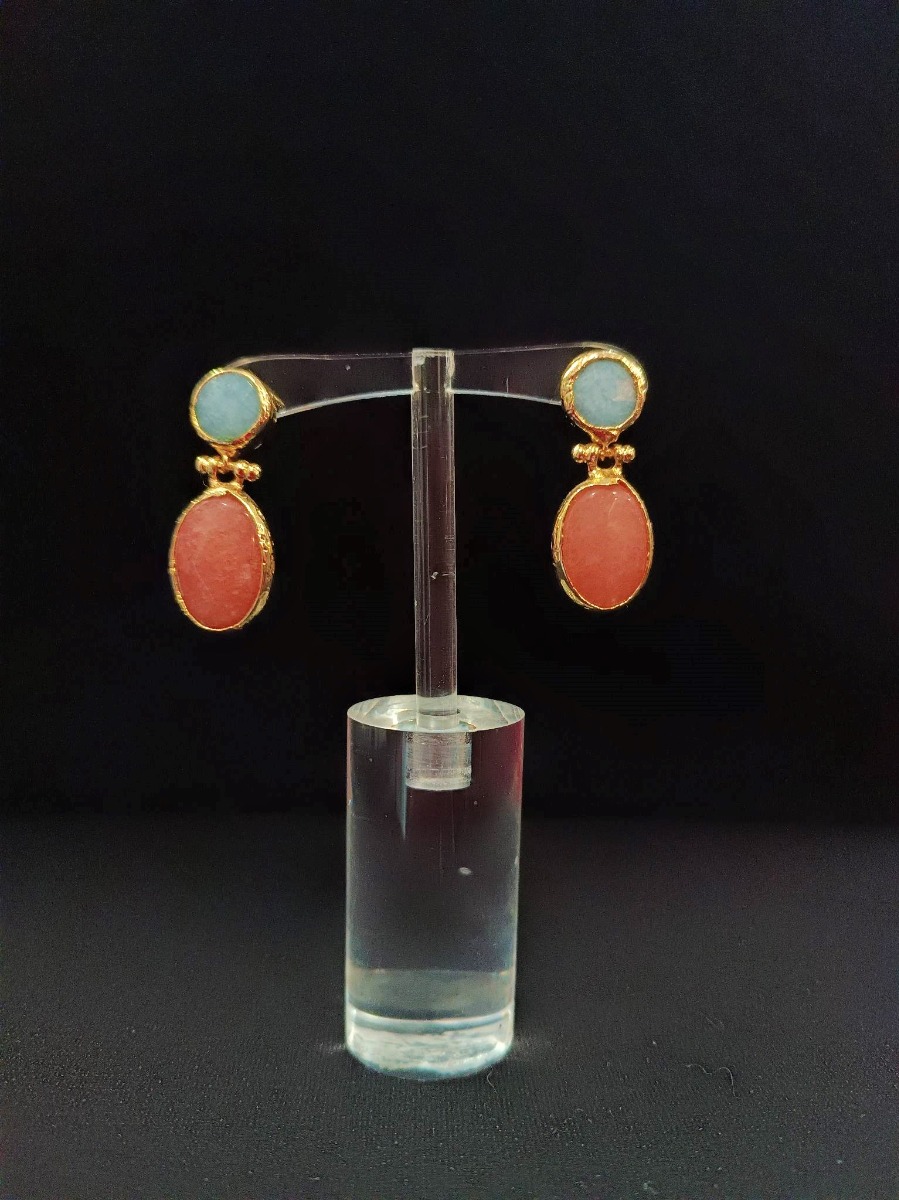 Κρεμαστα σκουλαρικια με ημιπολυτιμους λιθους