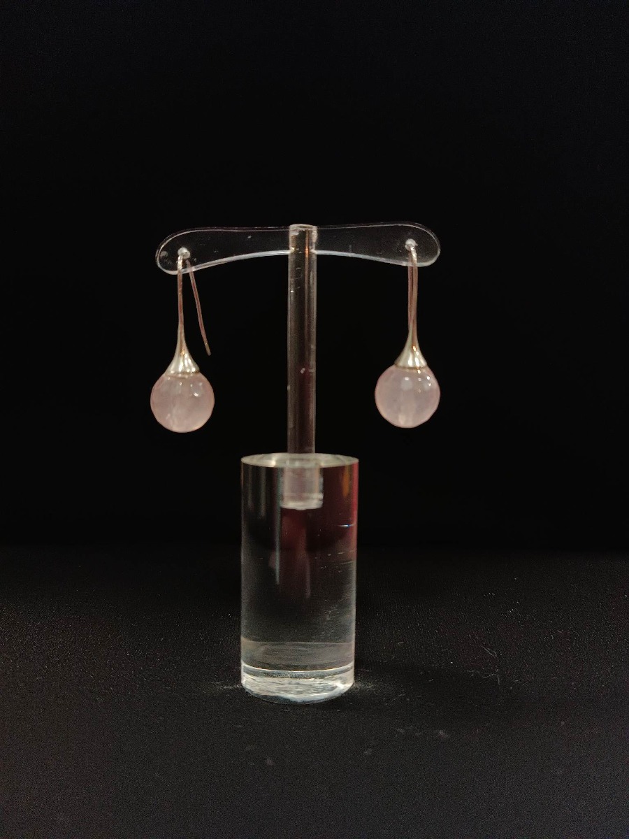 Κρεμαστά σκουλαρίκια με σφαιρική πέτρα