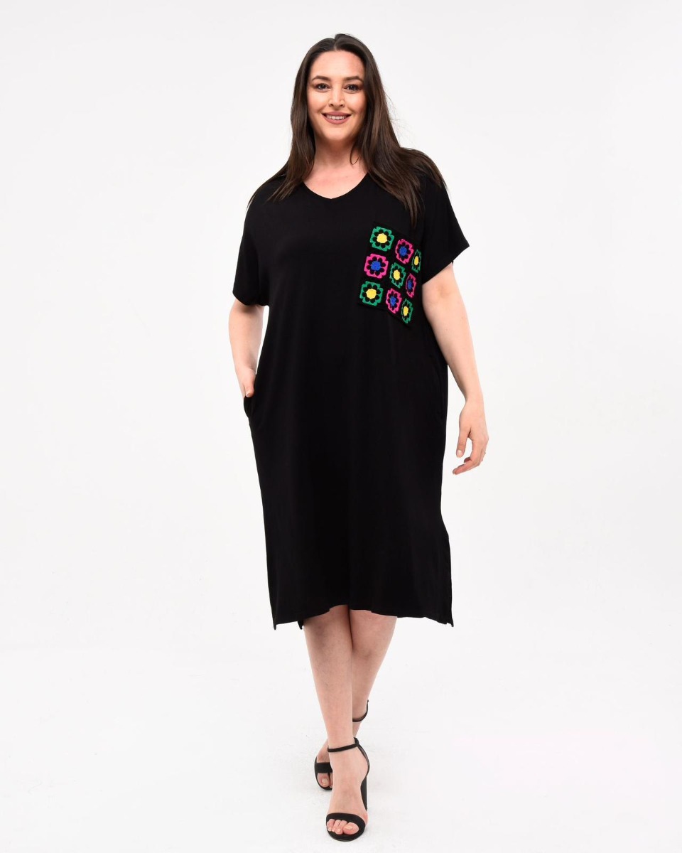 Φόρεμα με floral τσέπη